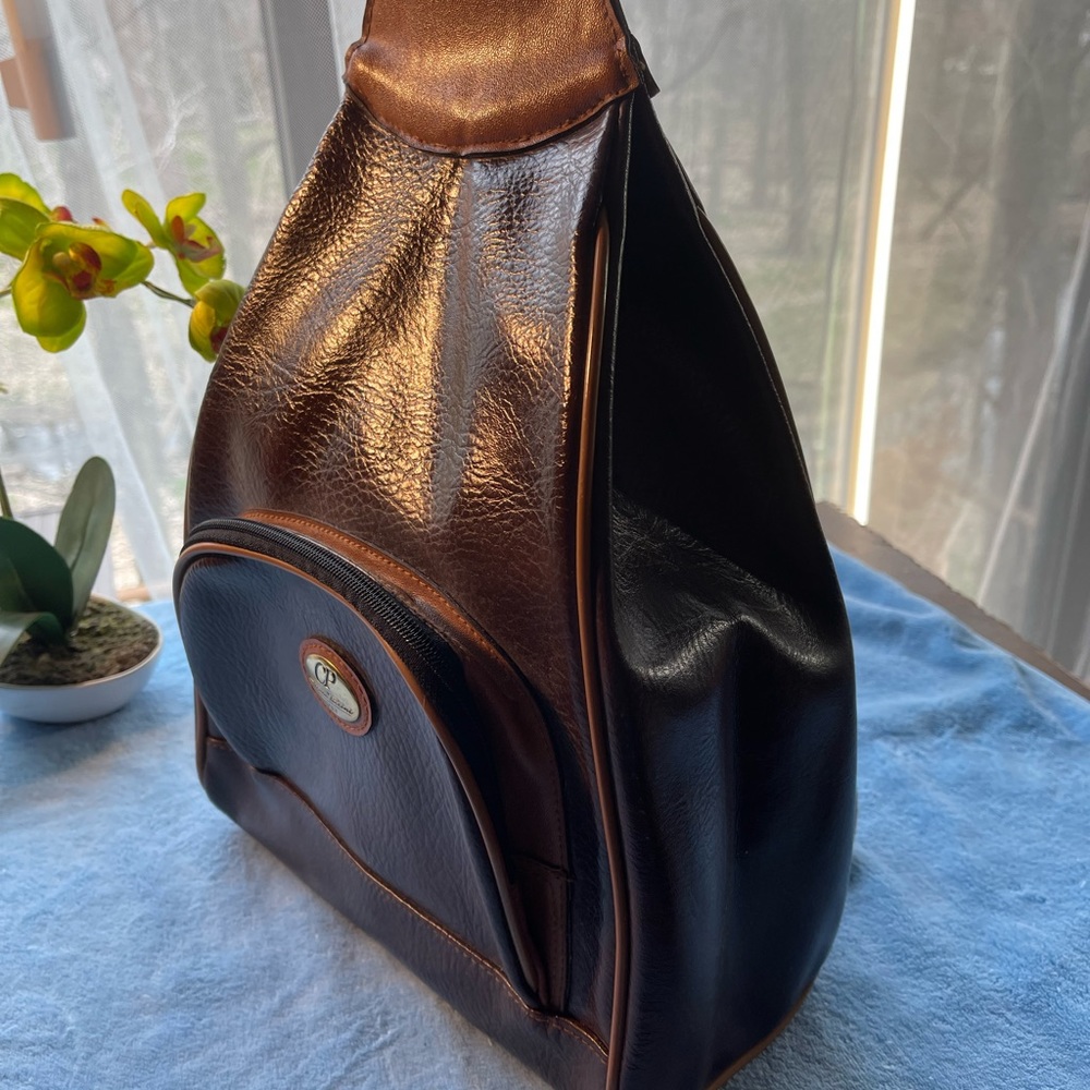 Cesare Piccini Made In Italy designer brown backpack. Vintage AND unique.